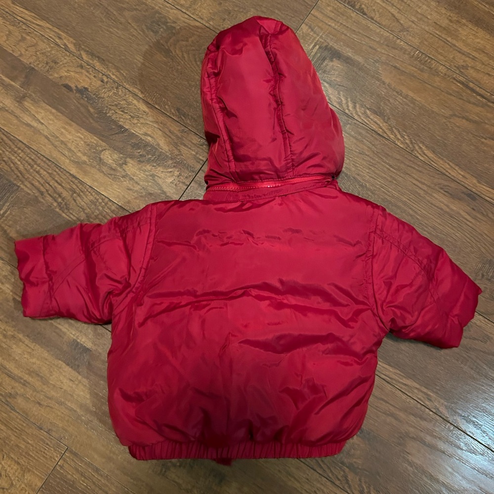 Red baby gap jacket for infants 3-6 months non smoke home used but like new